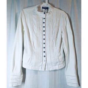 Dolce & Gabbana Moto Jacket Pintuck Ivory XS